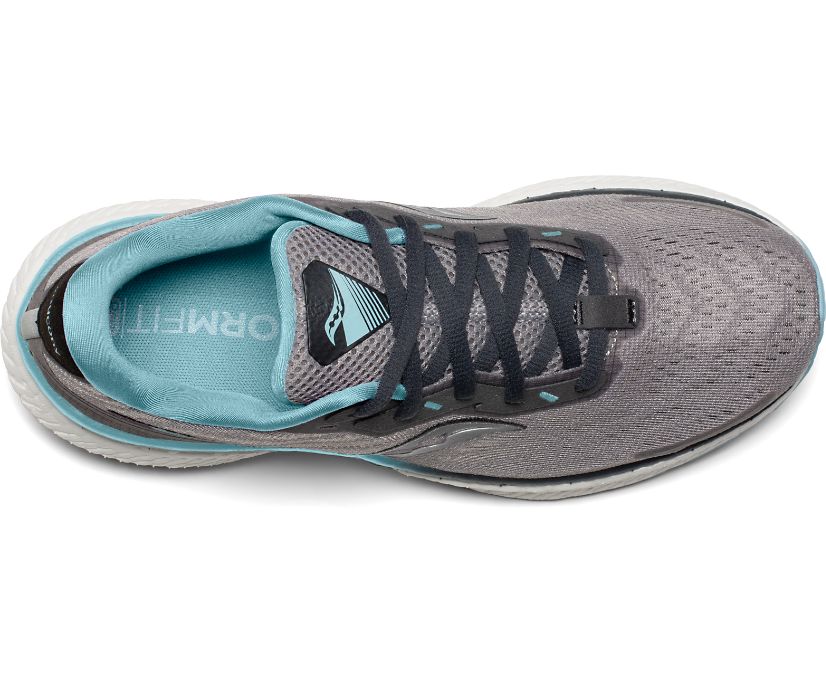 Saucony Triumph 19 Wide Women's Running Shoes Grey / Turquoise | Canada 213TCEV